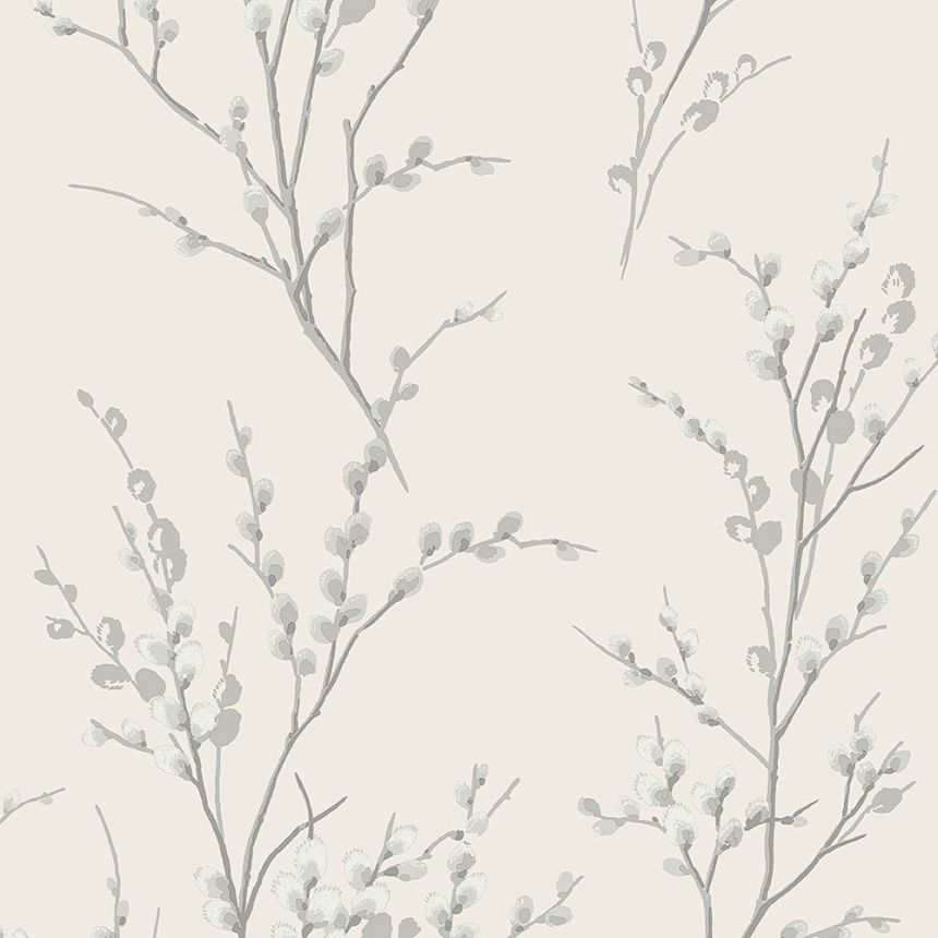 Non-woven wallpaper with catkins twigs 113359, Laura Ashley, Graham & Brown