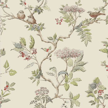 Non-woven wallpaper with rowanberries 113346, Laura Ashley, Graham & Brown