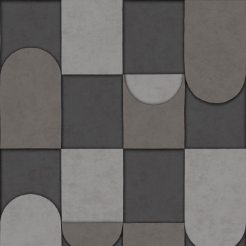 Non-woven, dark gray, geometric pattern wallpaper, AF24554, Affinity, Decoprint