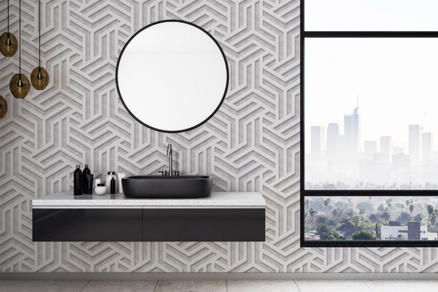 Non-woven geometric pattern wallpaper 235009, Premium Selection, Vavex