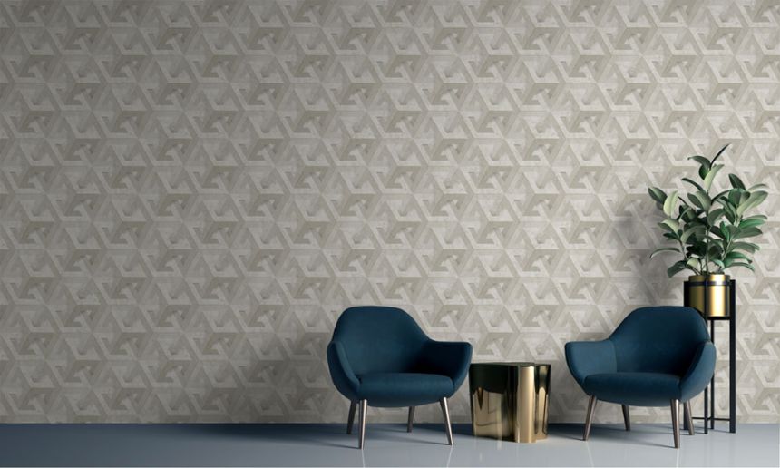 Geometric marbled non-woven wallpaper 234709, Premium Selection, Vavex
