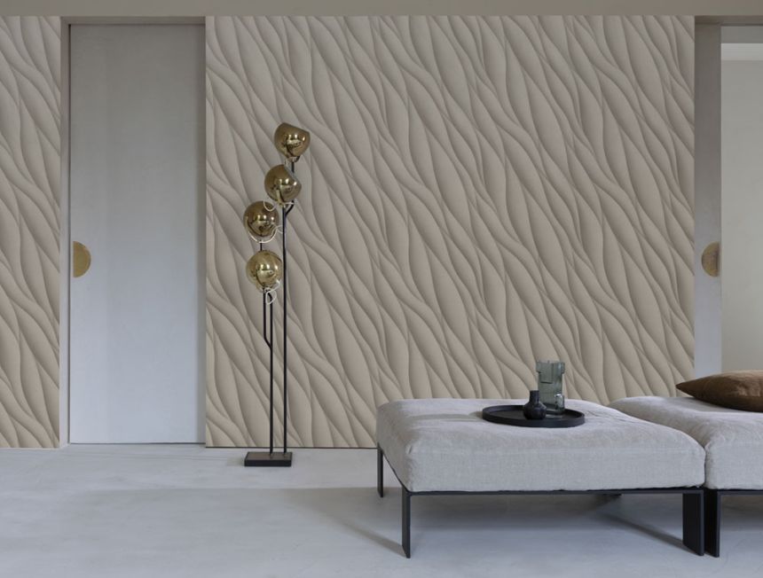 Textured non-woven wallpaper, waves, AF24531, Affinity, Decoprint