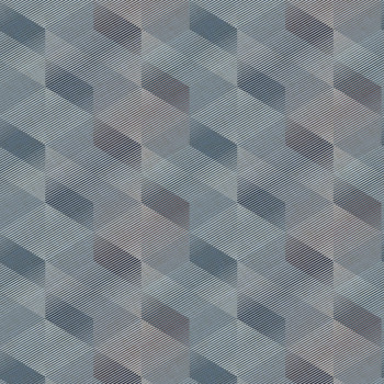 Non-woven, blue, geometric pattern wallpaper, AF24582, Affinity, Decoprint