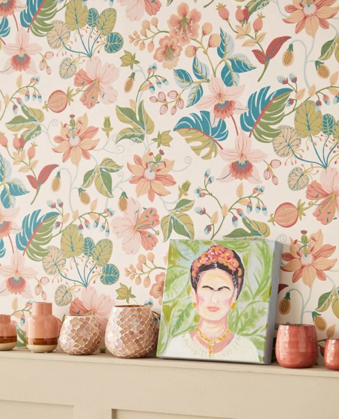 Frida Kahlo, Flowers - Non-woven wallpaper 392500, Carmen, Eijffinger