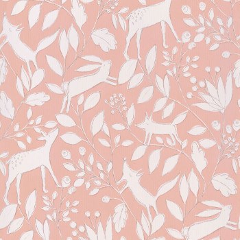 Pink children's wallpaper with forest animals 220792, Doodleedo, BN Walls