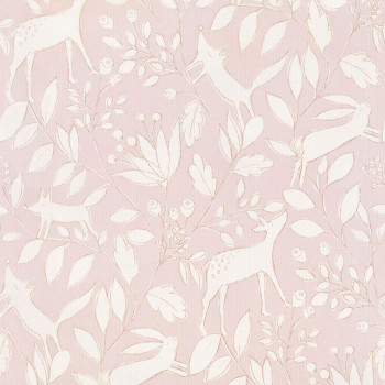 Light pink children's wallpaper with forest animals 220791, Doodleedo, BN Walls