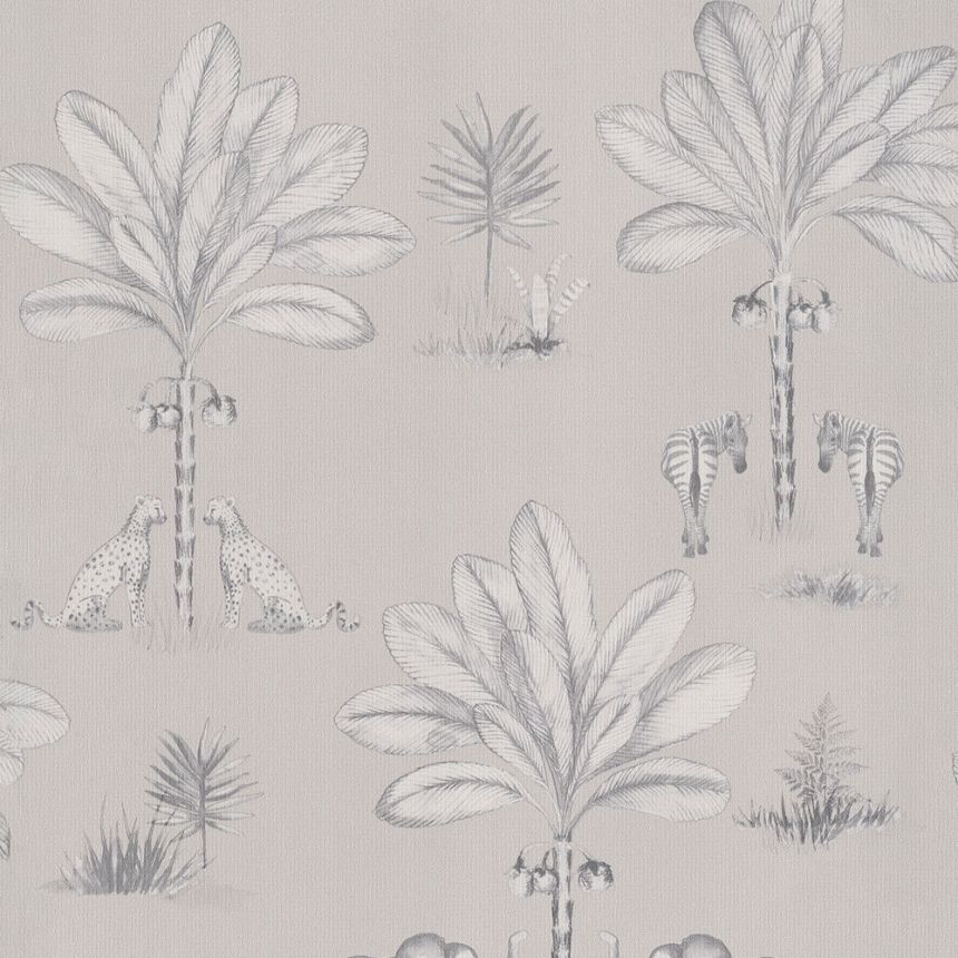 Children's wallpaper, palm trees, animals from Africa 220752, Doodleedo, BN Walls