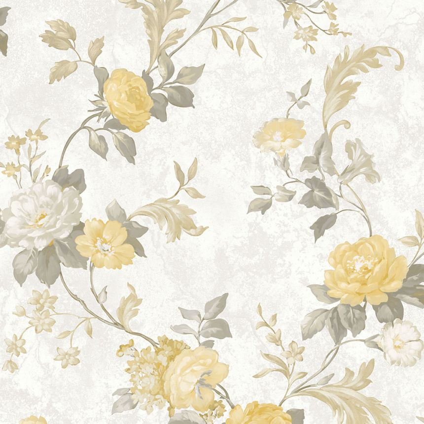 Gray non-woven wallpaper, Flowers, M58002, Adéle, Ugépa