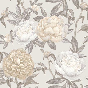 Beige non-woven wallpaper, Flowers, M57397D, Adéle, Ugépa