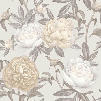Beige non-woven wallpaper, Flowers, M57307, Adéle, Ugépa