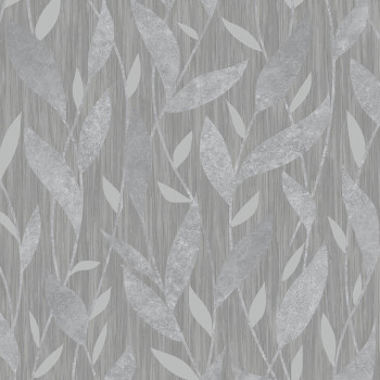 Gray non-woven wallpaper, Leaves, M56709, Adéle, Ugépa