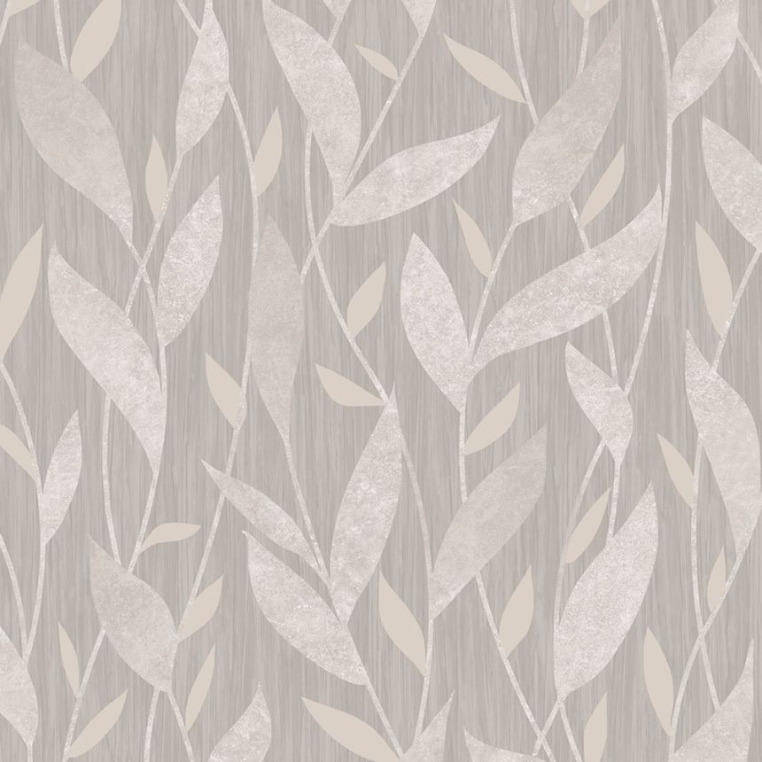 Brown non-woven wallpaper, Leaves, M56707, Adéle, Ugépa