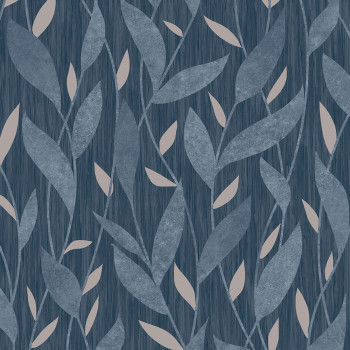 Blue non-woven wallpaper, Leaves, M56701, Adéle, Ugépa
