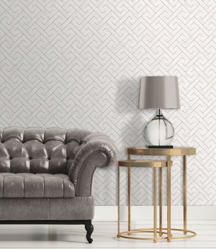 Brown geometric pattern wallpaper, M54909, Adéle, Ugépa