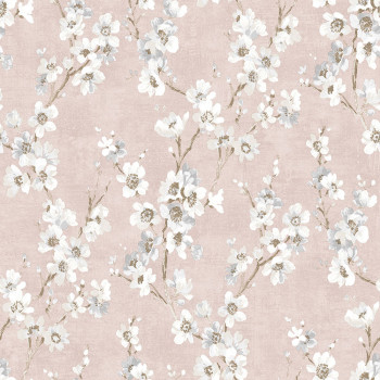 Pink non-woven wallpaper, Flowers, M52793D, Adéle, Ugépa