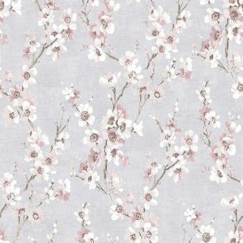 Gray non-woven wallpaper, Flowers, M52709, Adéle, Ugépa