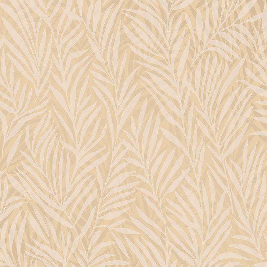 Yellow non-woven wallpaper, Leaves, M52502, Adéle, Ugépa