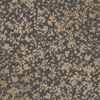 Black non-woven wallpaper, Flowers, M52409, Adéle, Ugépa