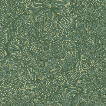 Green wallpaper with flowers A56403, Vavex 2024