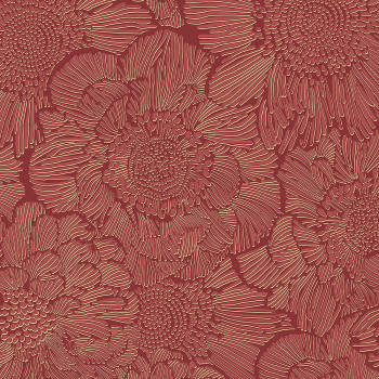 Burgundy wallpaper with flowers A56402, Vavex 2024
