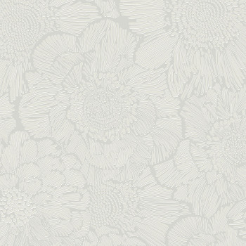 White non-woven wallpaper with flowers A56401, Vavex 2024