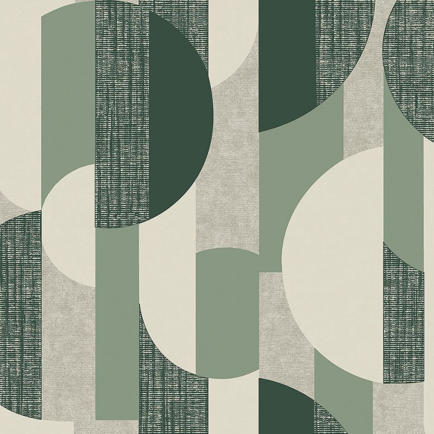 Green geometric pattern wallpaper A56303, Vavex 2024