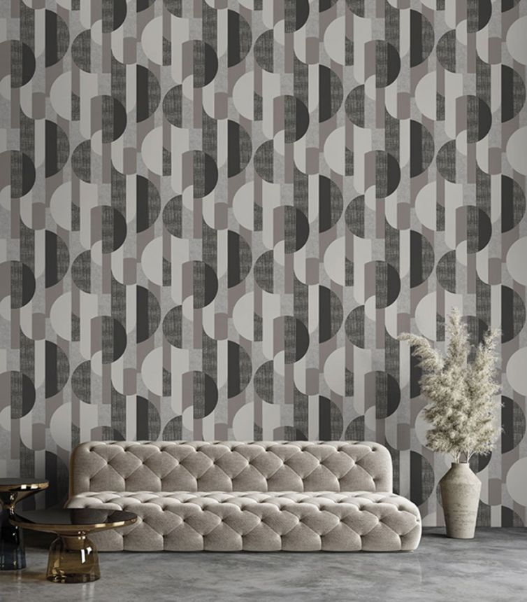 Gray geometric pattern wallpaper A56301, Vavex 2024