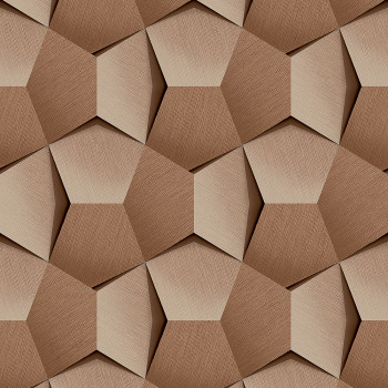 Geometric brown 3d wallpaper A54602, Vavex 2024