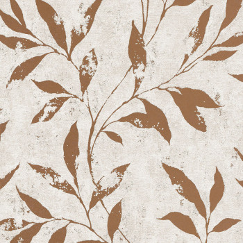 White-copper wallpaper with flowers A48303, Vavex 2024