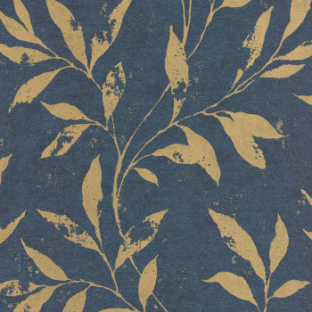 Blue non-woven wallpaper with flowers A48302, Vavex 2024