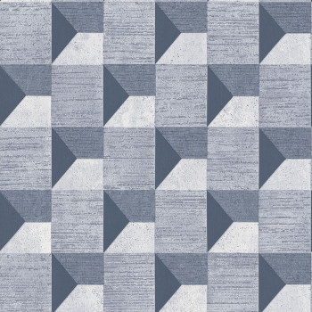 Geometric blue non-woven 3d wallpaper A48703, Vavex 2024