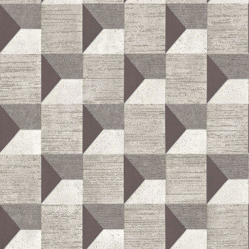Geometric gray non-woven 3d wallpaper A48702, Vavex 2024