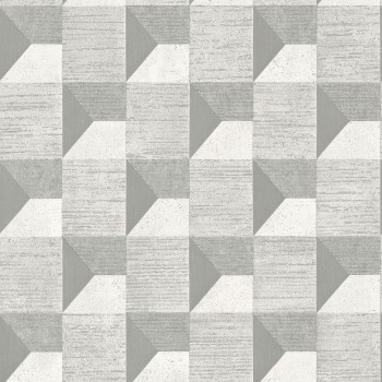 Geometric gray non-woven 3d wallpaper A48701, Vavex 2024