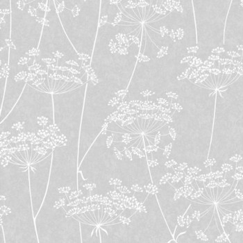 Gray non-woven wallpaper with flowers 33-304, Vavex 2024