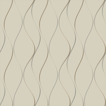 Luxury beige wallpaper with golden waves Y6201404, Dazzling Dimensions 2, York