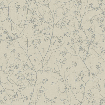 Grey-beige non-woven wallpaper with silver twigs DD3815, Dazzling Dimensions 2, York