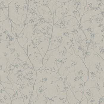 Grey non-woven wallpaper with silver twigs DD3814, Dazzling Dimensions 2, York
