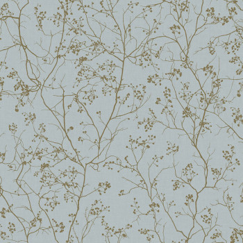 Blue non-woven wallpaper with golden twigs DD3813, Dazzling Dimensions 2, York