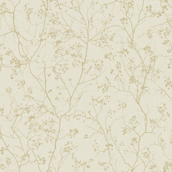 Cream non-woven wallpaper with golden twigs DD3812, Dazzling Dimensions 2, York