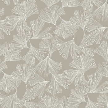 Beige wallpaper, white ginkgo leaves DD3746, Dazzling Dimensions 2, York