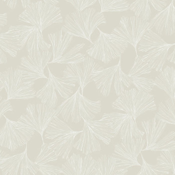 Cream wallpaper, white ginkgo leaves DD3744, Dazzling Dimensions 2, York