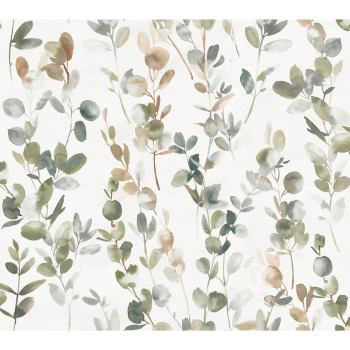 Non-woven wallpaper, green leaves and twigs OS4311, Modern nature II, York