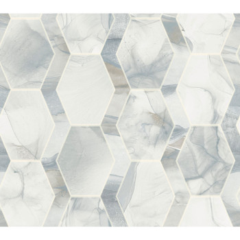 Grey-blue wallpaper, imitation of marble tiles OS4281, Modern nature II, York