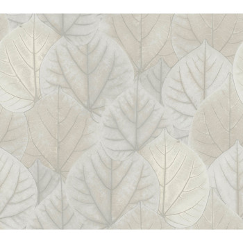 Silver-gray non-woven wallpaper, leaves OS4246, Modern Nature II, York