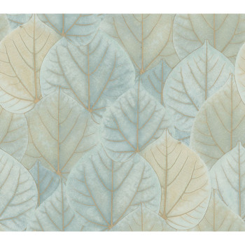 Green and gold non-woven wallpaper, leaves OS4241, Modern Nature II, York