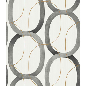 Geometric pattern wallpaper, black oval pattern OS4213, Modern Nature II, York