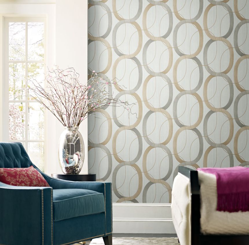Geometric pattern wallpaper, gray-beige pattern OS4212, Modern Nature II, York