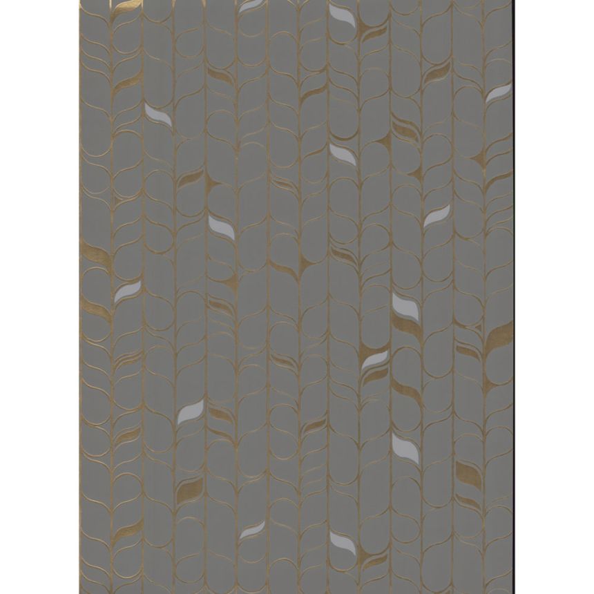 Gray-gold non-woven wallpaper, leaves OS4203, Modern Nature II, York