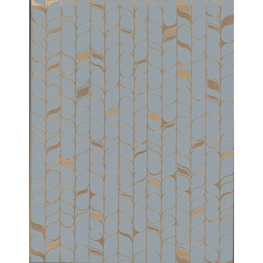 Blue-gold non-woven wallpaper, leaves OS4202, Modern Nature II, York