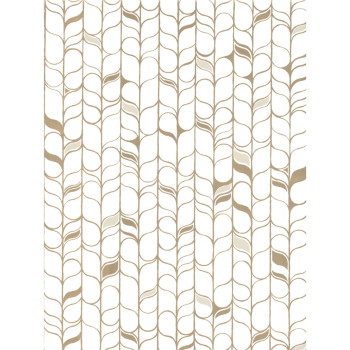White-gold non-woven wallpaper, leaves OS4201, Modern Nature II, York